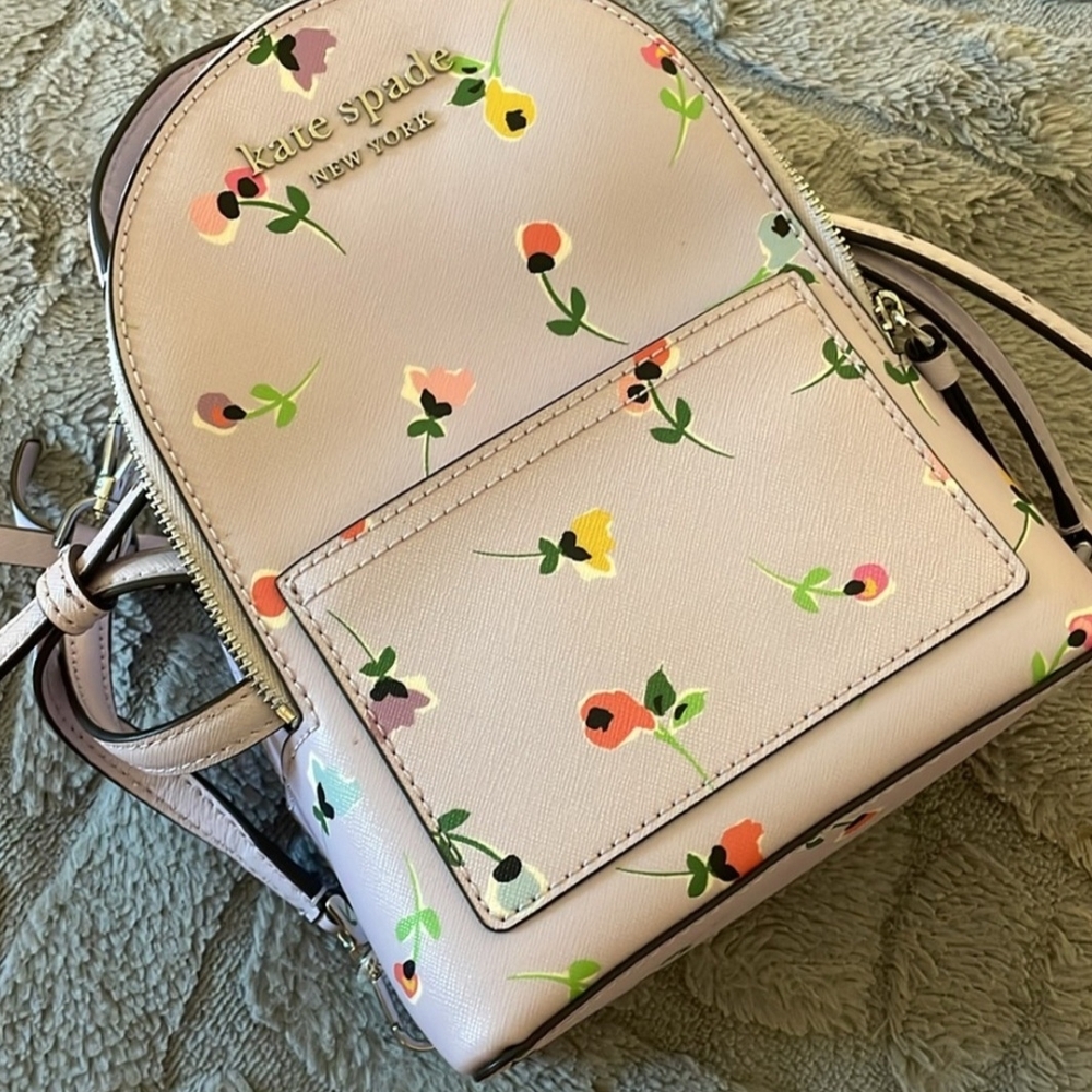 Kate Spade Floral Small Backpack - Light Pink and Multicolor